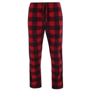 Hanes Fleece Sleep Pant Men's XL Drawstring Pockets Red Buffalo Check NEW